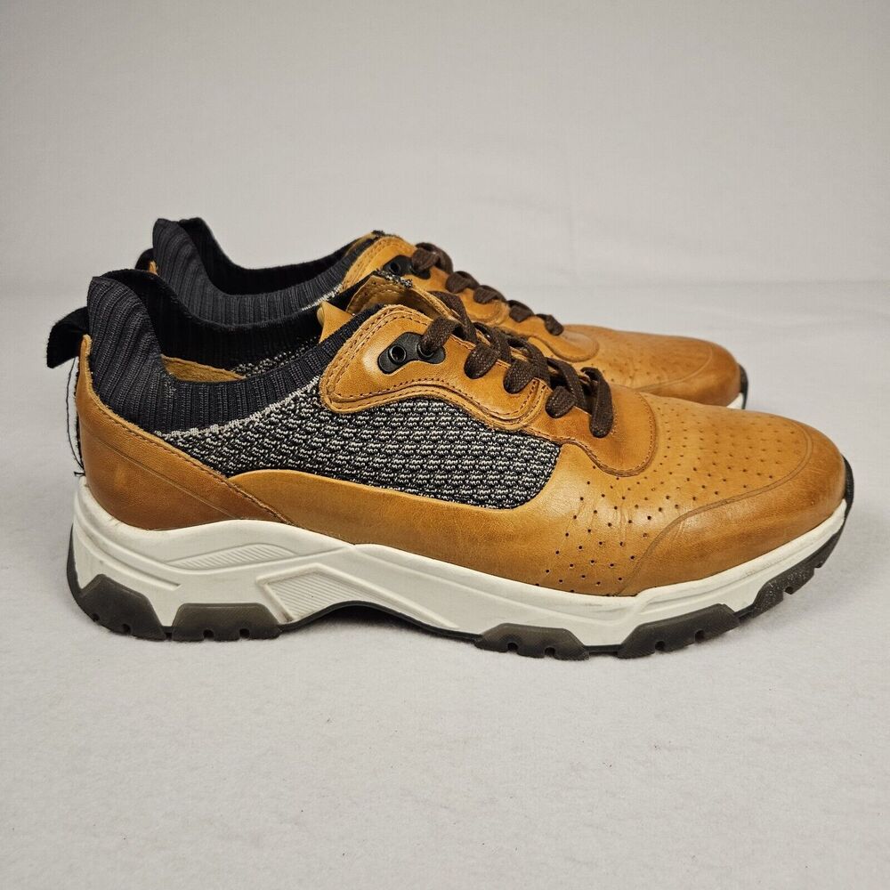 GREATS Brooklyn Leather Sneaker Mens10.5 Brown Mesh Lace Up Casual Shoe Portugal